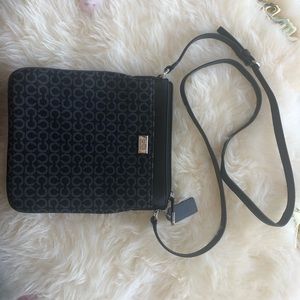 NWOT Coach Faux Leather + Fabric Crossbody Bag with Silver Hardware